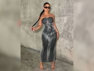 The SHEIN striped bodycon dress (Image via SHEIN)